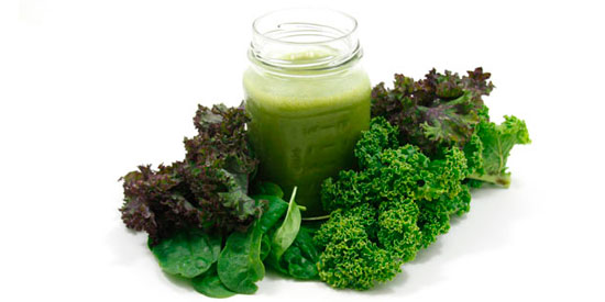 Glass of Blended Green Smoothie.
