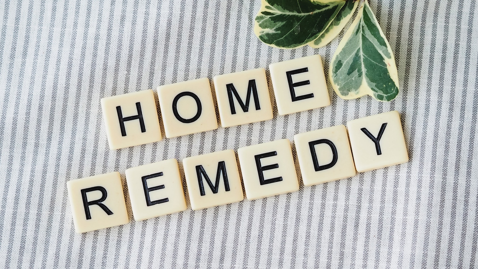 Home Remedy Spelled Out in Scrabble Pieces
