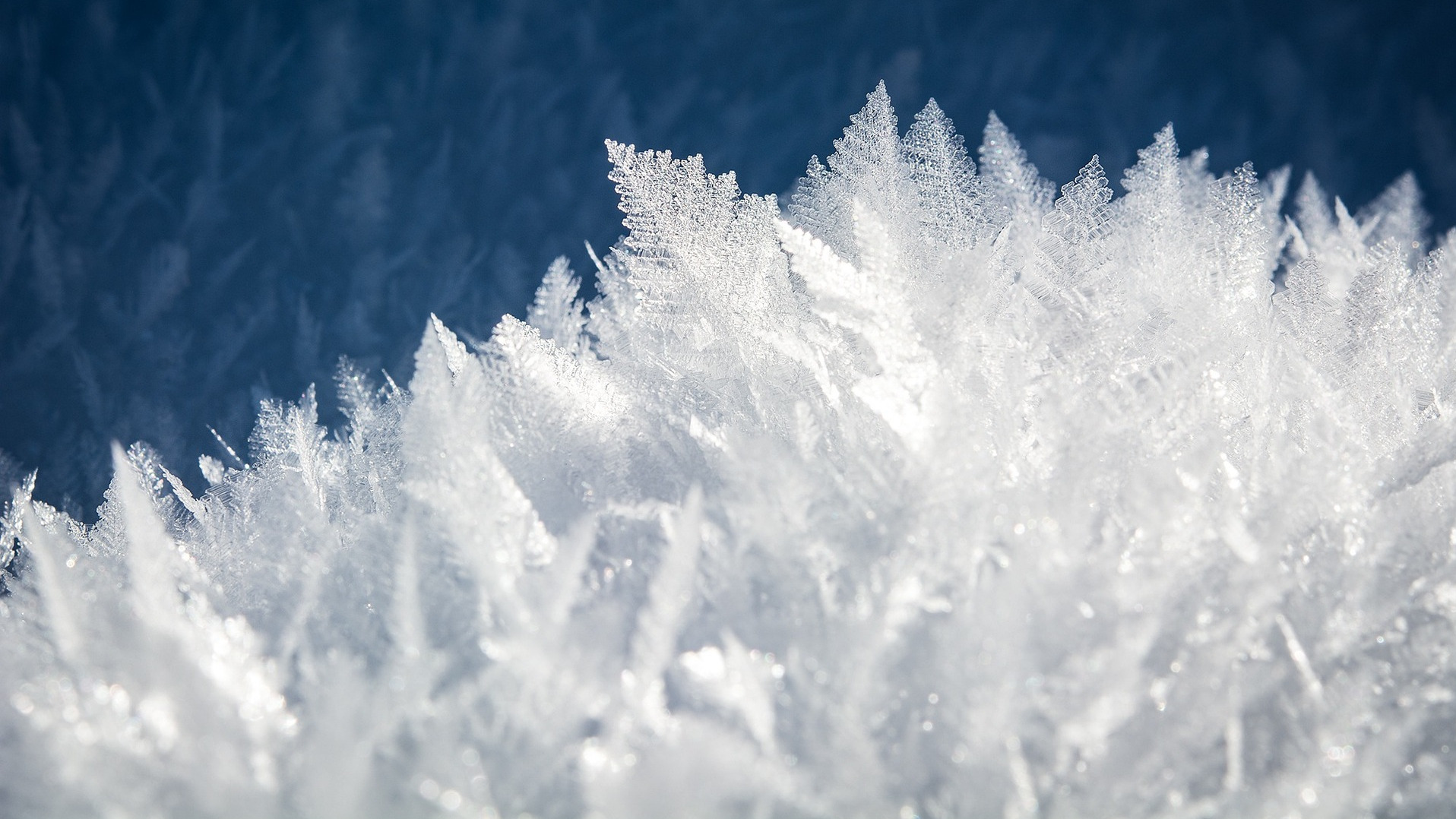 Close up of large ice crystals