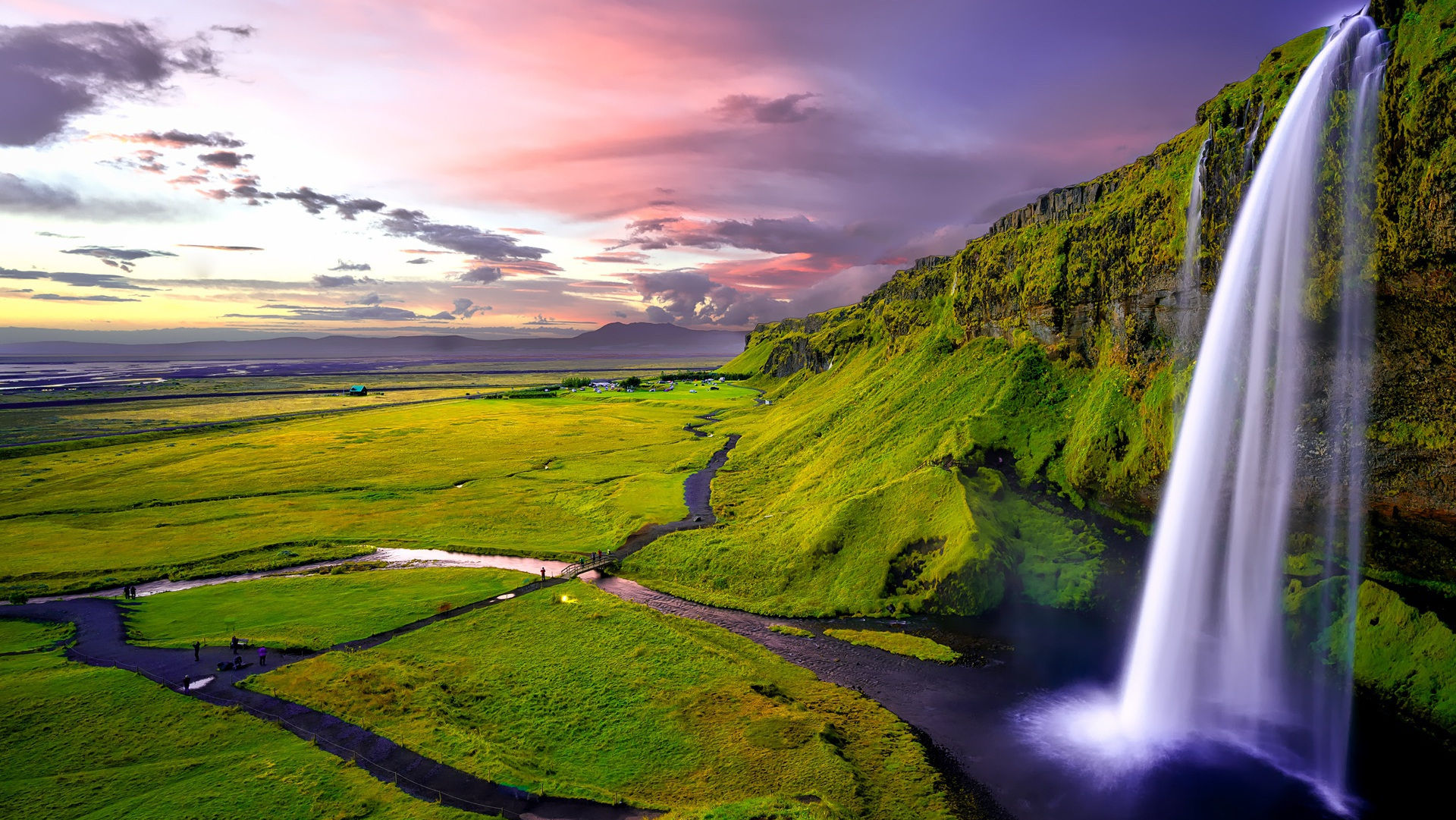 waterfall and river 